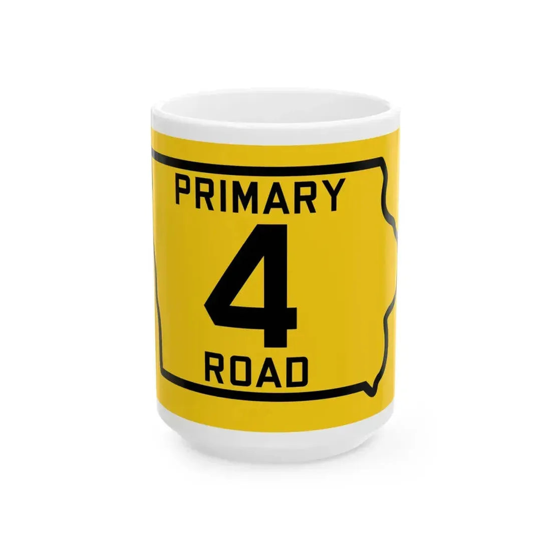 Iowa Primary 4 (Iowa) (Road Sign) White Coffee Mug 15oz - Go Mug Yourself