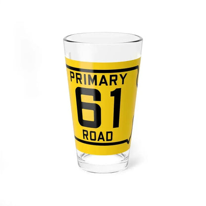 Iowa Primary 61 (Iowa) (Road Sign) Pint Glass 16oz 16oz - Go Mug Yourself