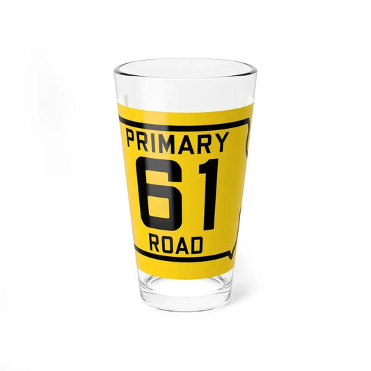 Iowa Primary 61 (Iowa) (Road Sign) Pint Glss 16oz 16oz - Go Mug Yourself