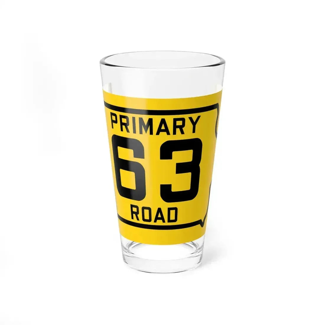 Iowa Primary 63 (Iowa) (Road Sign) Pint Glass 16oz 16oz - Go Mug Yourself