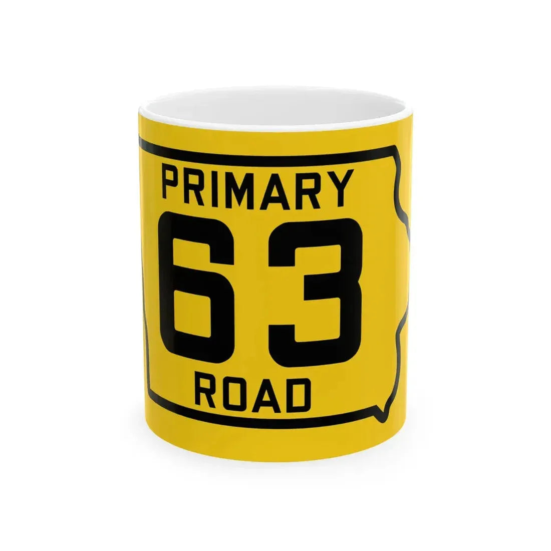 Iowa Primary 63 (Iowa) (Road Sign) White Coffee Mug 11oz - Go Mug Yourself