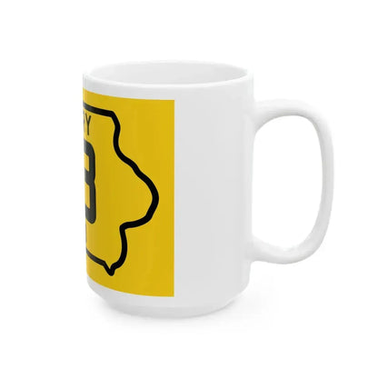 Iowa Primary 63 (Iowa) (Road Sign) White Coffee Mug - Go Mug Yourself