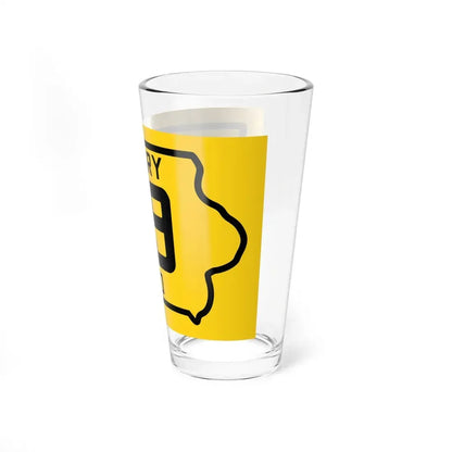 Iowa Primary 69 (Iowa) (Road Sign) Pint Glss 16oz - Go Mug Yourself