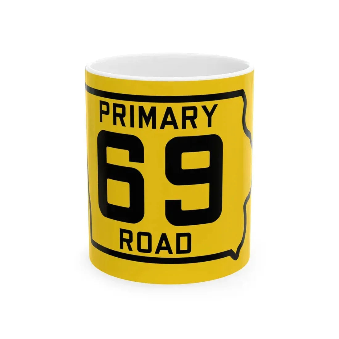 Iowa Primary 69 (Iowa) (Road Sign) White Coffee Mug 11oz - Go Mug Yourself