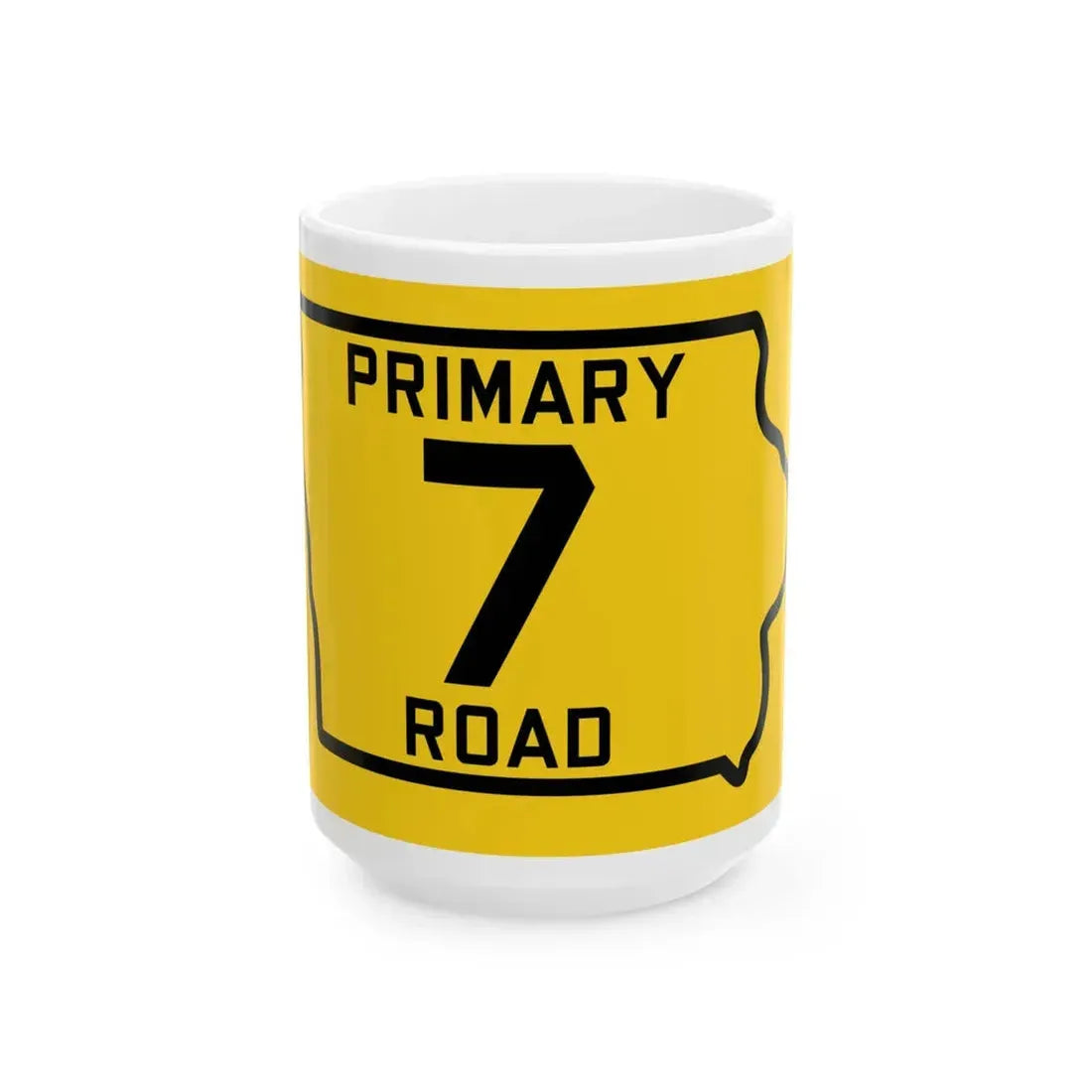 Iowa Primary 7 (Iowa) (Road Sign) White Coffee Mug 15oz - Go Mug Yourself