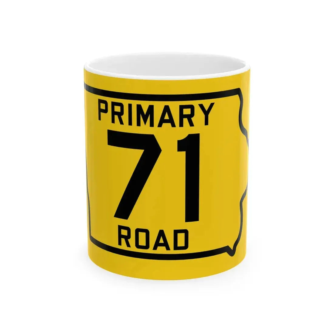 Iowa Primary 71 (Iowa) (Road Sign) White Coffee Mug 11oz - Go Mug Yourself