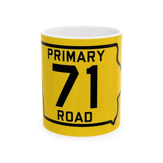 Iowa Primary 71 (Iowa) (Road Sign) White Coffee Mug 11oz - Go Mug Yourself