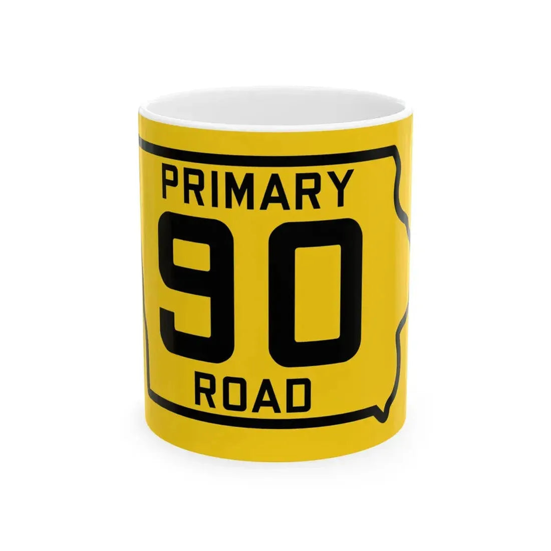 Iowa Primary 90 (Iowa) (Road Sign) White Coffee Mug 11oz - Go Mug Yourself