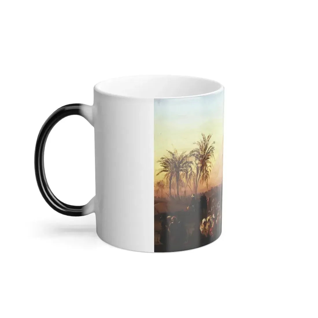 Ippolito Caffi (1809-1866) Egitto, Riposo di una Carovana - Olio su Cartoncino Intelato 1844 - Color Changing Mug 11oz - Go Mug Yourself