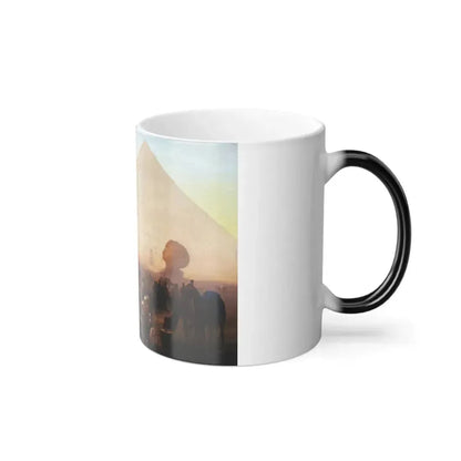 Ippolito Caffi (1809-1866) Egitto, Riposo di una Carovana - Olio su Cartoncino Intelato 1844 - Color Changing Mug 11oz - Go Mug Yourself