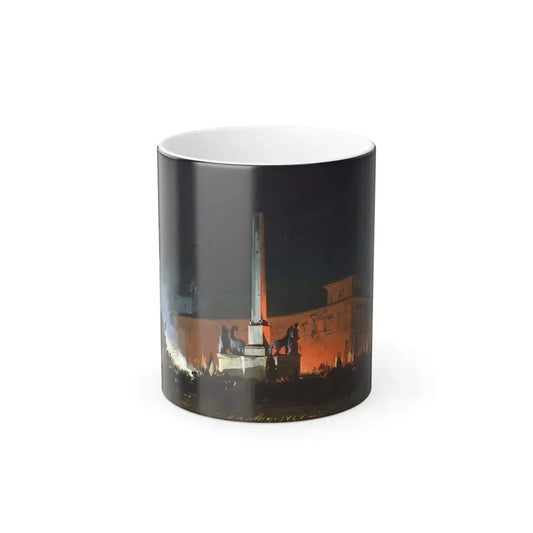 Ippolito Caffi (1809-1866) Nocturnal Celebrations in Via Eugenia at Venice - Oil On Canvas - Color Changing Mug 11oz 11oz - Go Mug Yourself
