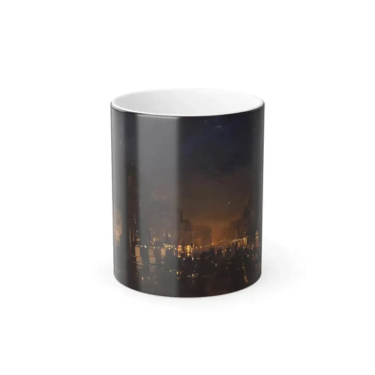 Ippolito Caffi (1809-1866) Parigi, Boulevard et Porte Saint Denis - Olio su Cartoncino Intelato 1855 - Color Changing Mug 11oz 11oz - Go Mug Yourself