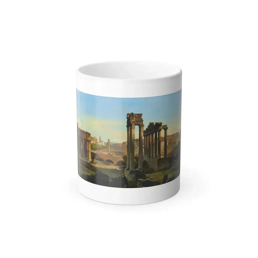 Ippolito Caffi (1809-1866) Rome, a View of the Forum in the Afternoon Light - Oil on Canvas - Color Changing Mug 11oz 11oz - Go Mug Yourself