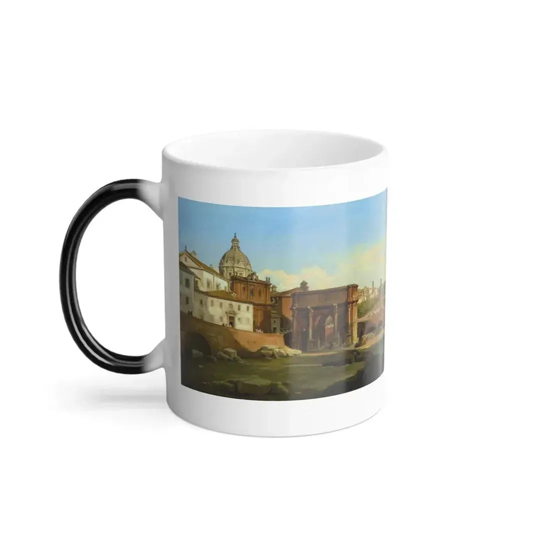 Ippolito Caffi (1809-1866) Rome, a View of the Forum in the Afternoon Light - Oil on Canvas - Color Changing Mug 11oz - Go Mug Yourself