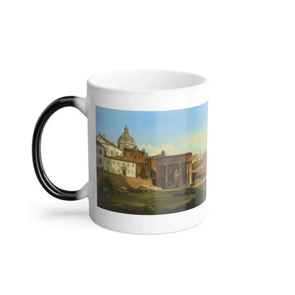 Ippolito Caffi (1809-1866) Rome, a View of the Forum in the Afternoon Light - Oil on Canvas - Color Changing Mug 11oz - Go Mug Yourself