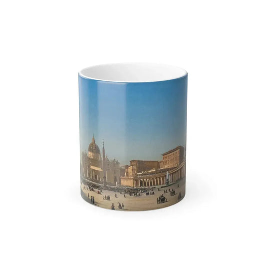 Ippolito Caffi (1809-1866) The Benediction of Pius IX in St Peter's Square, Rome - Oil On Canvas 1857 - Color Changing Mug 11oz 11oz - Go Mug Yourself