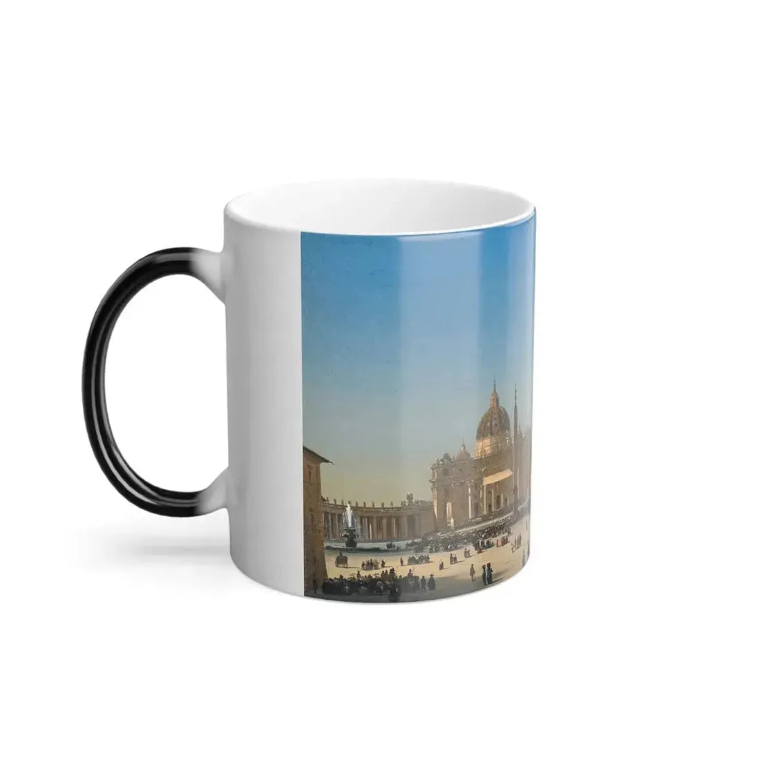 Ippolito Caffi (1809-1866) The Benediction of Pius IX in St Peter's Square, Rome - Oil On Canvas 1857 - Color Changing Mug 11oz - Go Mug Yourself