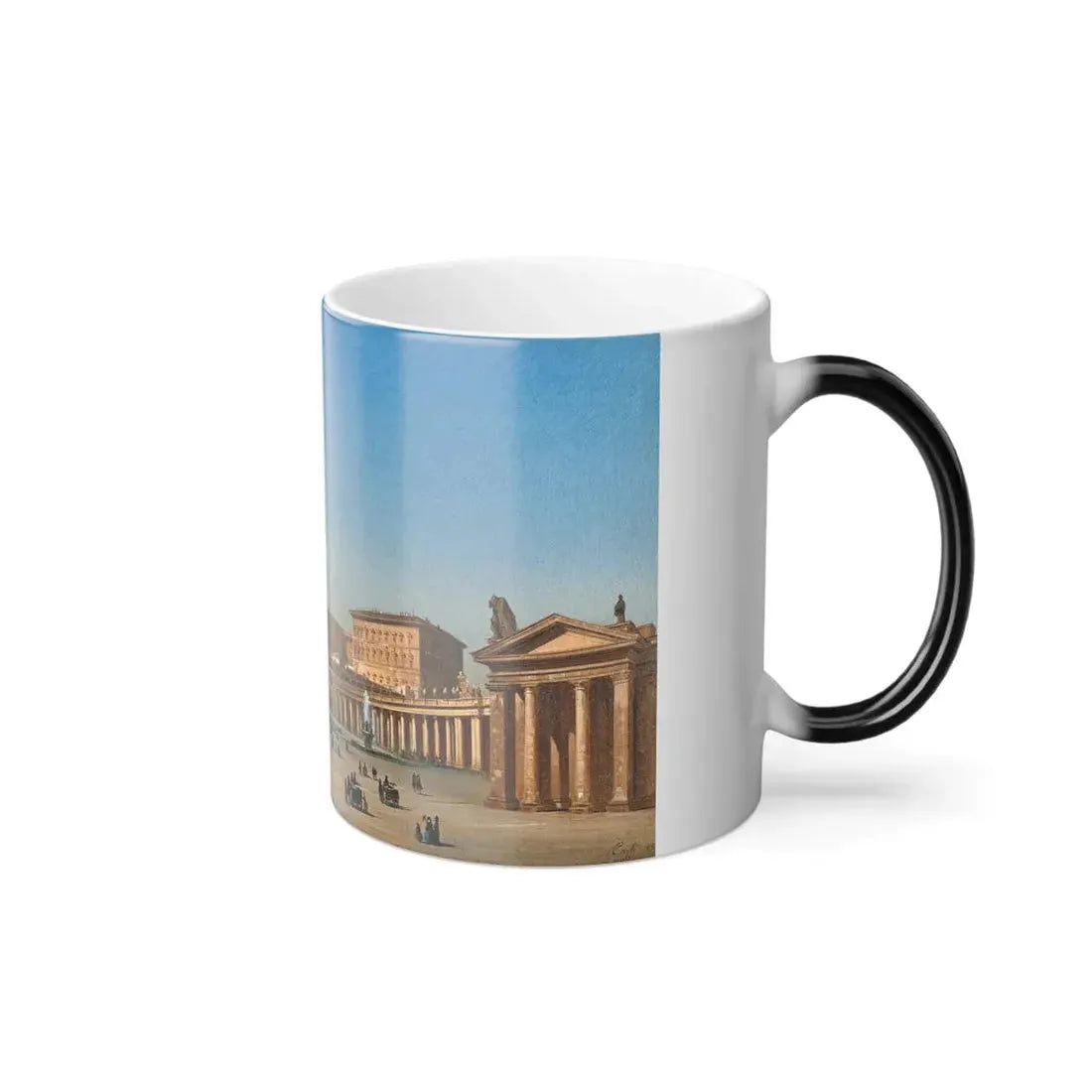Ippolito Caffi (1809-1866) The Benediction of Pius IX in St Peter's Square, Rome - Oil On Canvas 1857 - Color Changing Mug 11oz - Go Mug Yourself