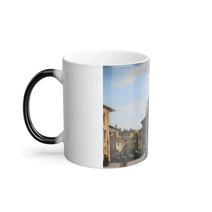 Ippolito Caffi (1809-1866) The Pantheon, Rome - Oil on Paper laid on Canvas c1840 - Color Changing Mug 11oz - Go Mug Yourself