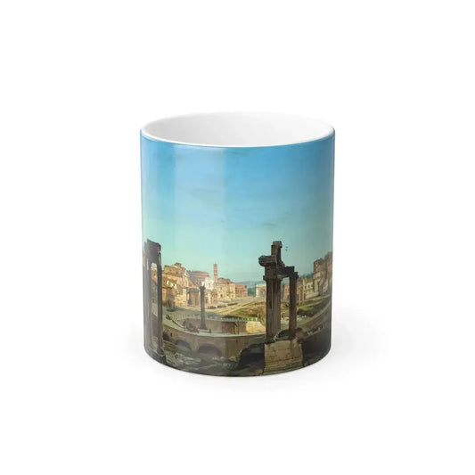 Ippolito Caffi (1809-1866) The Roman forum - 1856 - Color Changing Mug 11oz 11oz - Go Mug Yourself