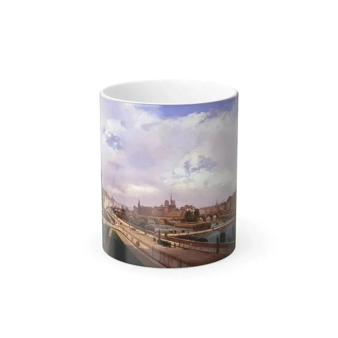 Ippolito Caffi (1809-1866) Veduta del Palazzo del Louvre - Olio su Cartoncino Intelato 1855 - Color Changing Mug 11oz 11oz - Go Mug Yourself