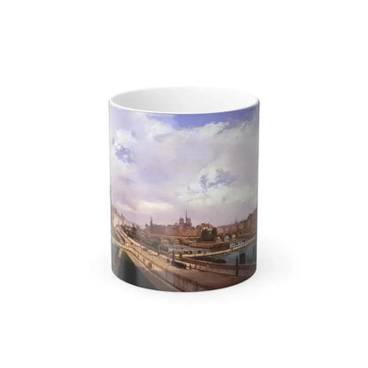 Ippolito Caffi (1809-1866) Veduta del Palazzo del Louvre - Olio su Cartoncino Intelato 1855 - Color Changing Mug 11oz 11oz - Go Mug Yourself