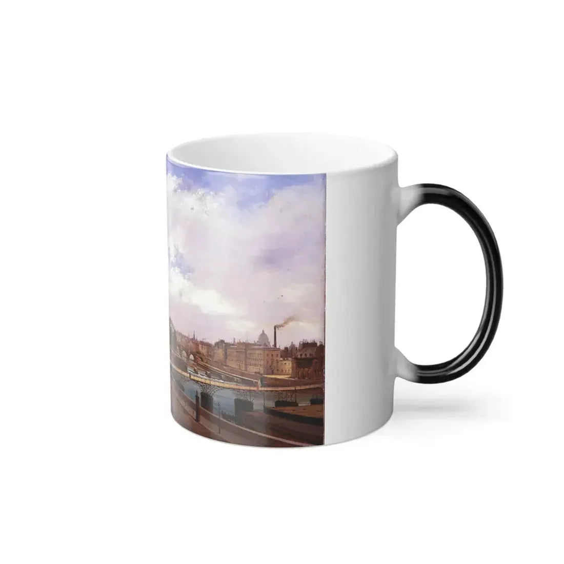 Ippolito Caffi (1809-1866) Veduta del Palazzo del Louvre - Olio su Cartoncino Intelato 1855 - Color Changing Mug 11oz - Go Mug Yourself
