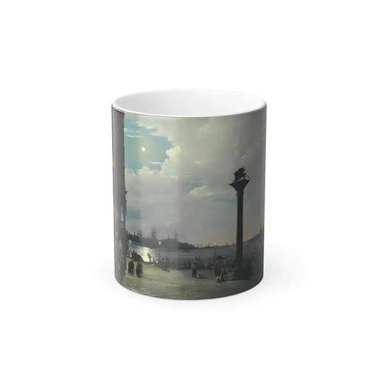 Ippolito Caffi (1809-1866) Venice, A Nocturnal View of Piazza San Marco with the Ducal Palace - Oil on C-0 - Color Changing Mug 11oz 11oz - Go Mug Yourself