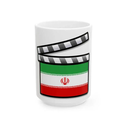 Iran film clapperboard (Iran) White Coffee Mug 15oz - Go Mug Yourself