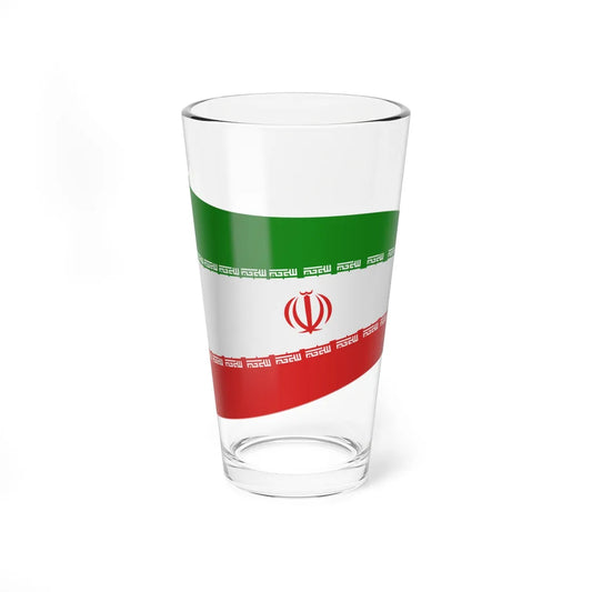 Iran Flag - iconic waving (Iran) Pint Glass 16oz 16oz - Go Mug Yourself