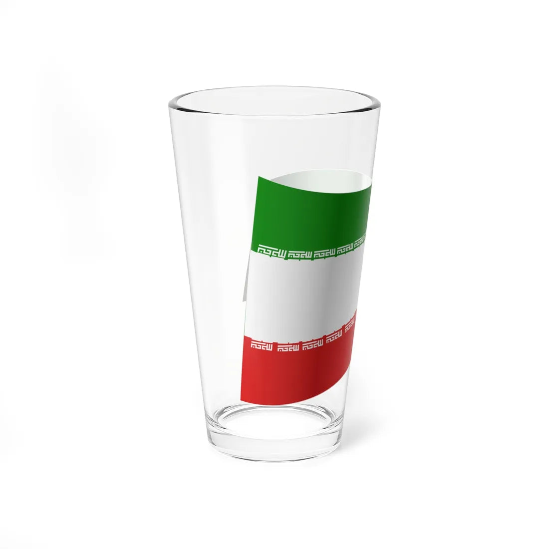 Iran Flag - iconic waving (Iran) Pint Glass 16oz - Go Mug Yourself