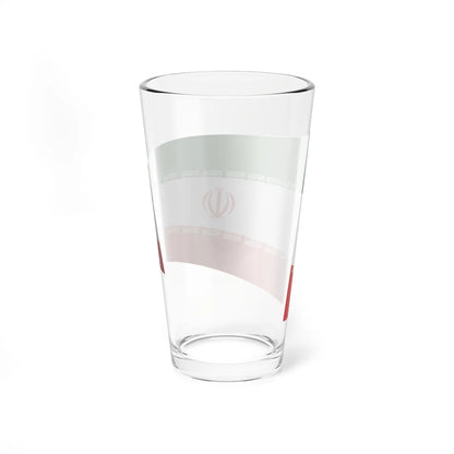 Iran Flag - iconic waving (Iran) Pint Glass 16oz - Go Mug Yourself