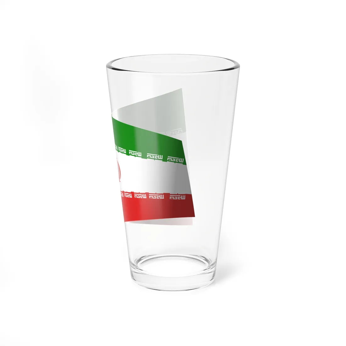 Iran Flag - iconic waving (Iran) Pint Glass 16oz - Go Mug Yourself