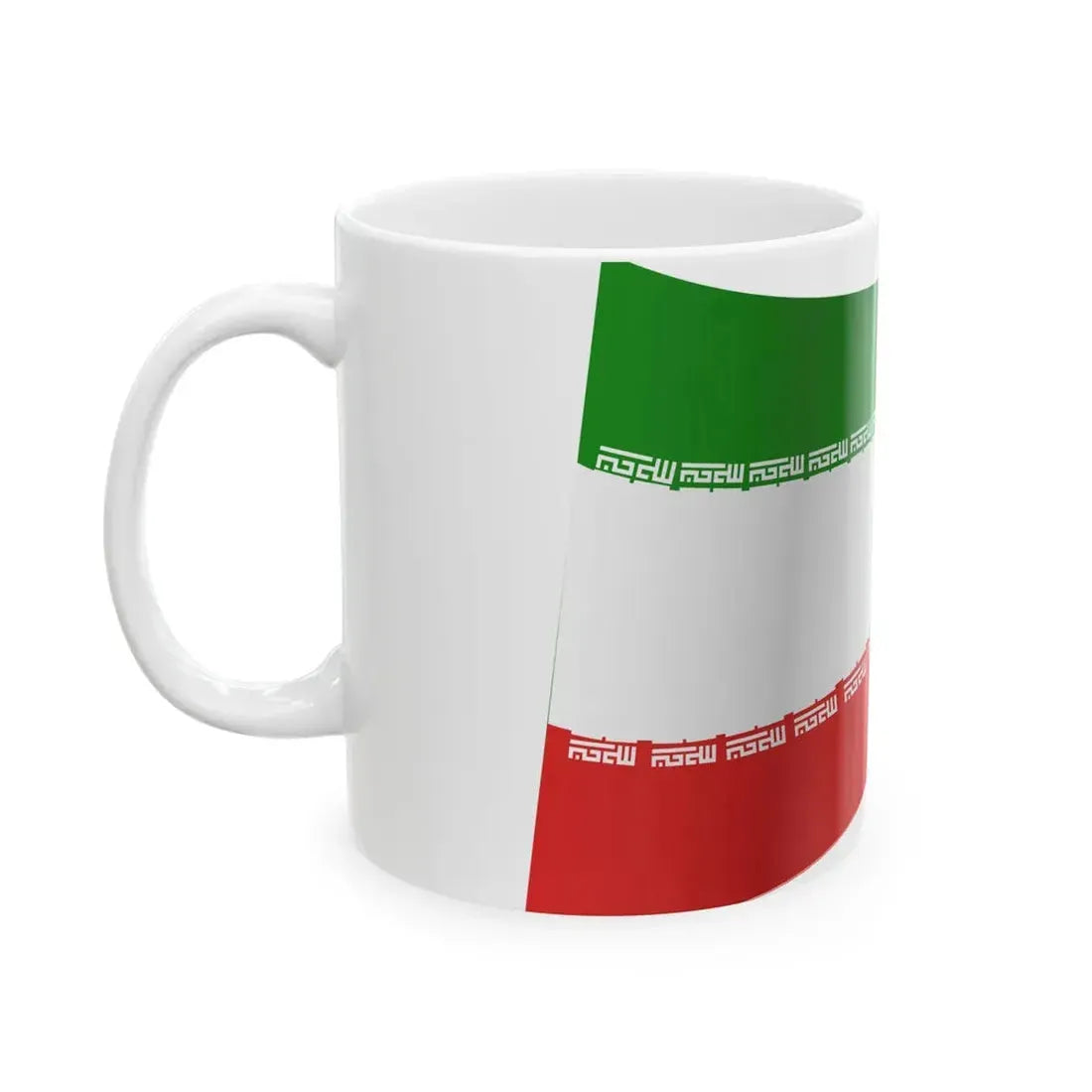 Iran Flag - iconic waving (Iran) White Coffee Mug - Go Mug Yourself