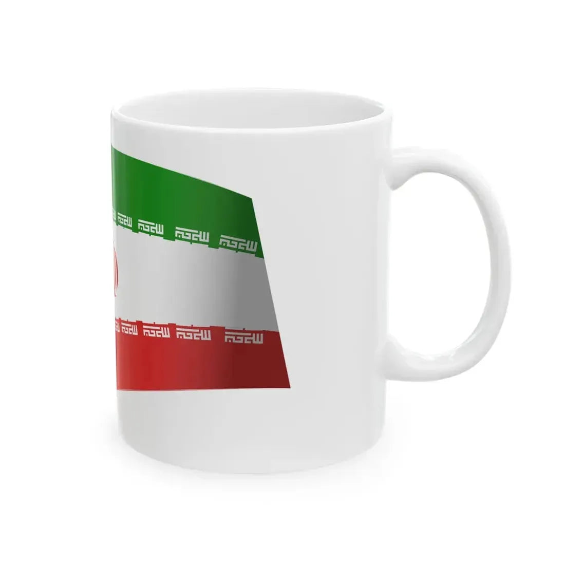 Iran Flag - iconic waving (Iran) White Coffee Mug - Go Mug Yourself