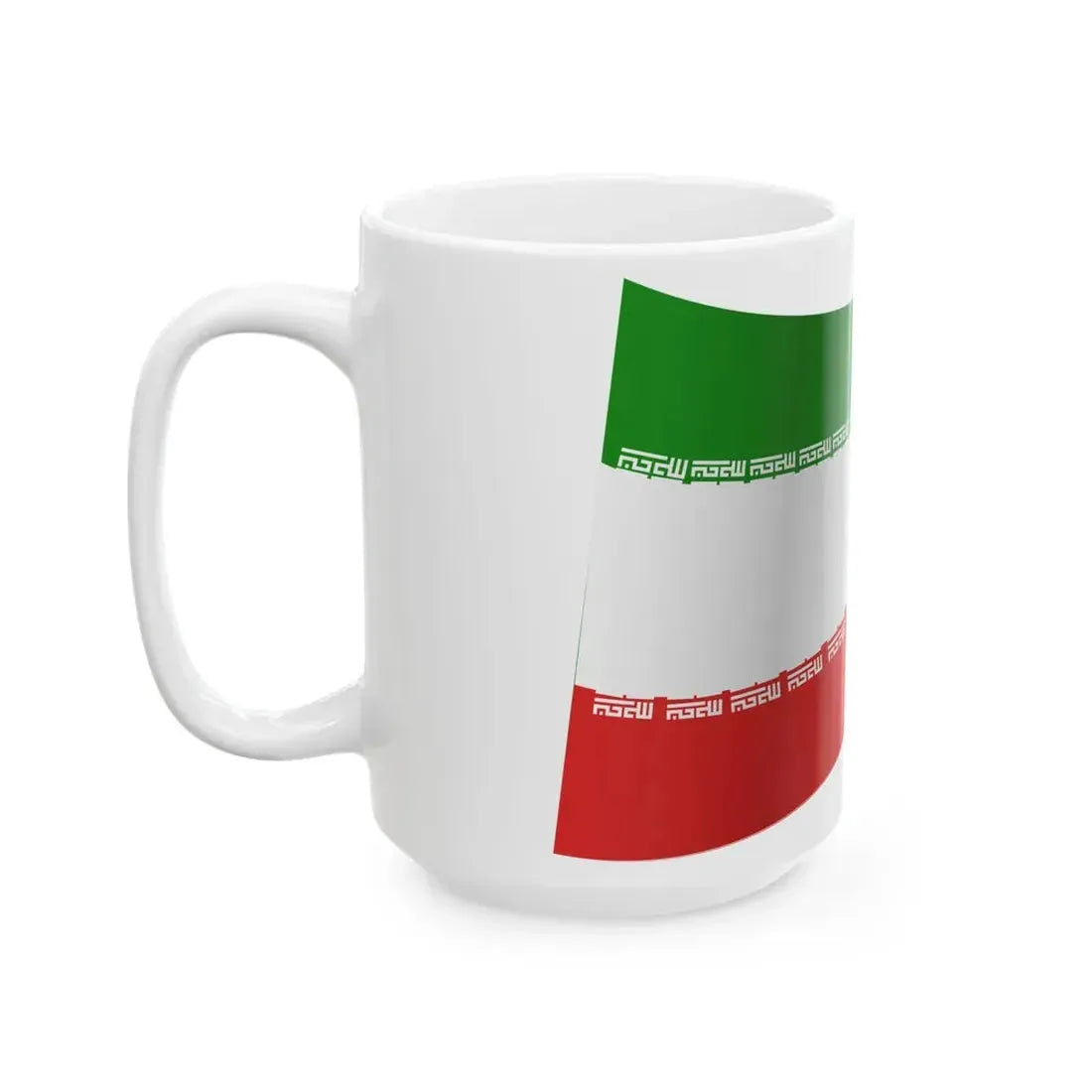 Iran Flag - iconic waving (Iran) White Coffee Mug - Go Mug Yourself