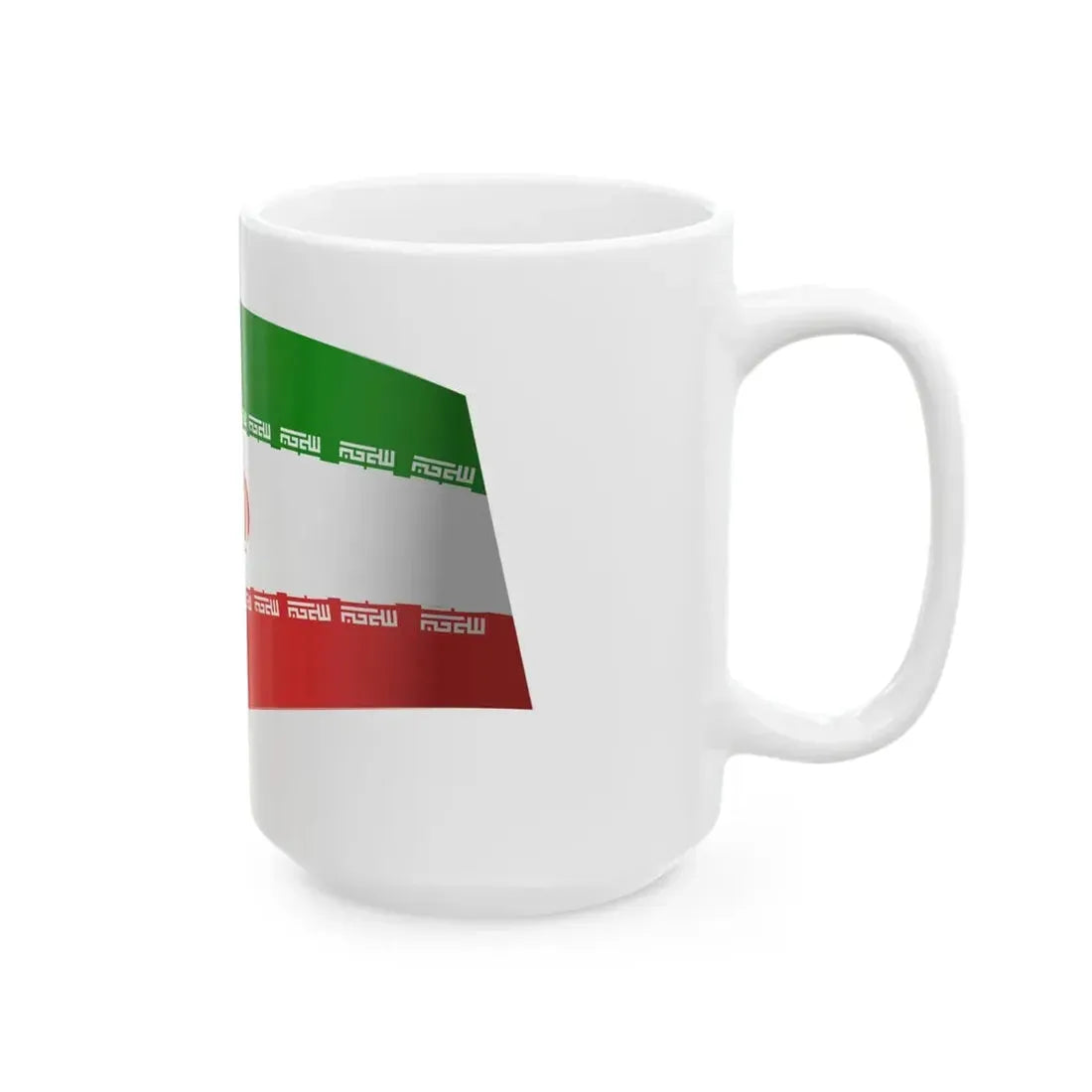 Iran Flag - iconic waving (Iran) White Coffee Mug - Go Mug Yourself