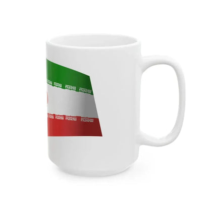 Iran Flag - iconic waving (Iran) White Coffee Mug - Go Mug Yourself