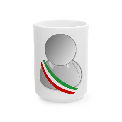 Iran politic personality icon (Iran) White Coffee Mug 15oz - Go Mug Yourself
