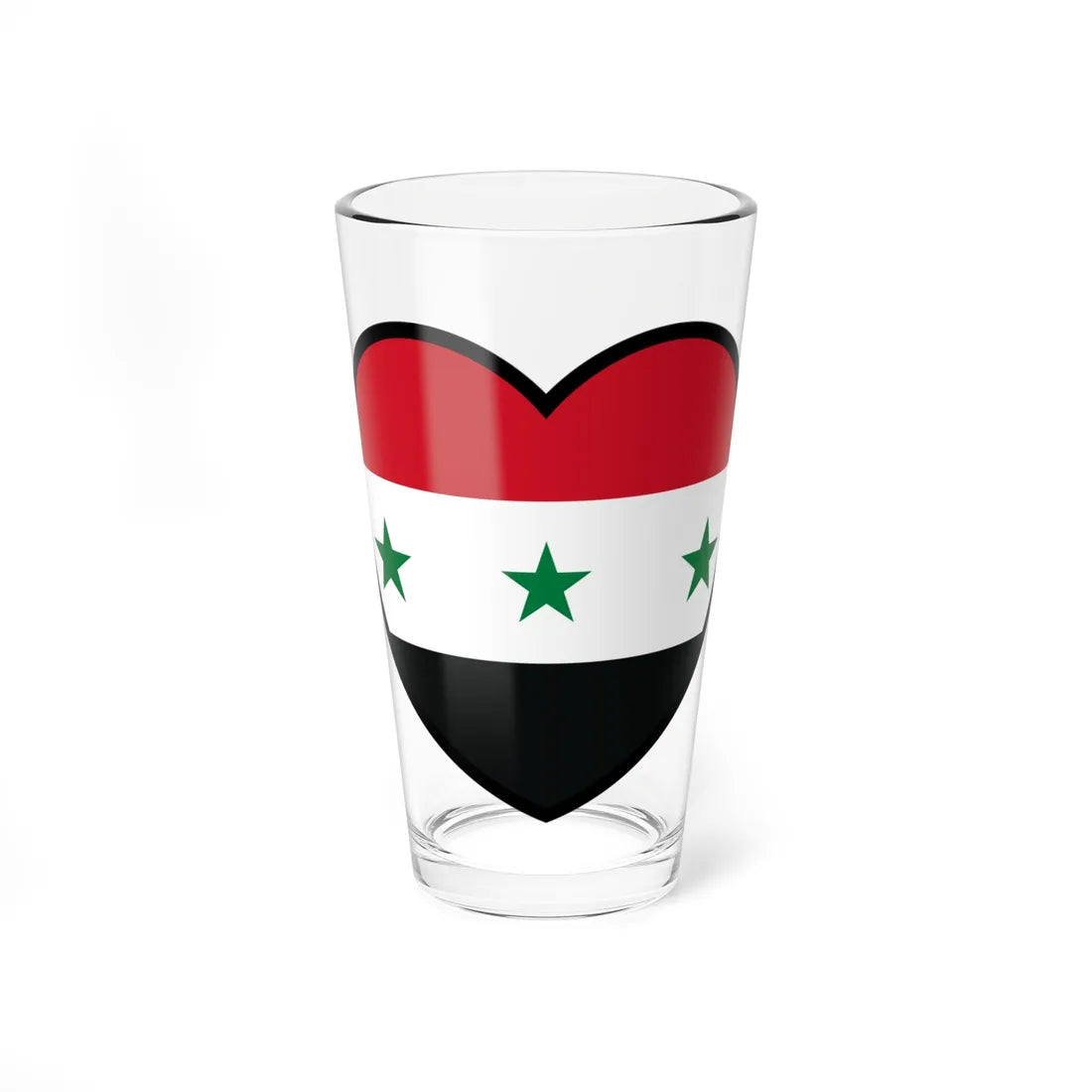Iraq 1963-1991 and Syria 1963-1972 flag heart (Iraq) Pint Glass 16oz 16oz - Go Mug Yourself