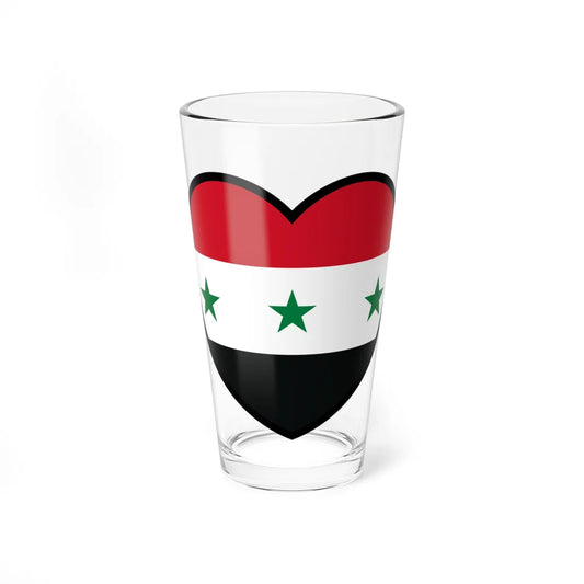 Iraq 1963-1991 and Syria 1963-1972 flag heart (Iraq) Pint Glass 16oz 16oz - Go Mug Yourself