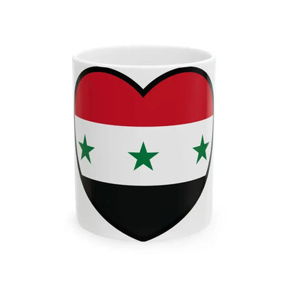 Iraq 1963-1991 and Syria 1963-1972 flag heart (Iraq) White Coffee Mug 11oz - Go Mug Yourself
