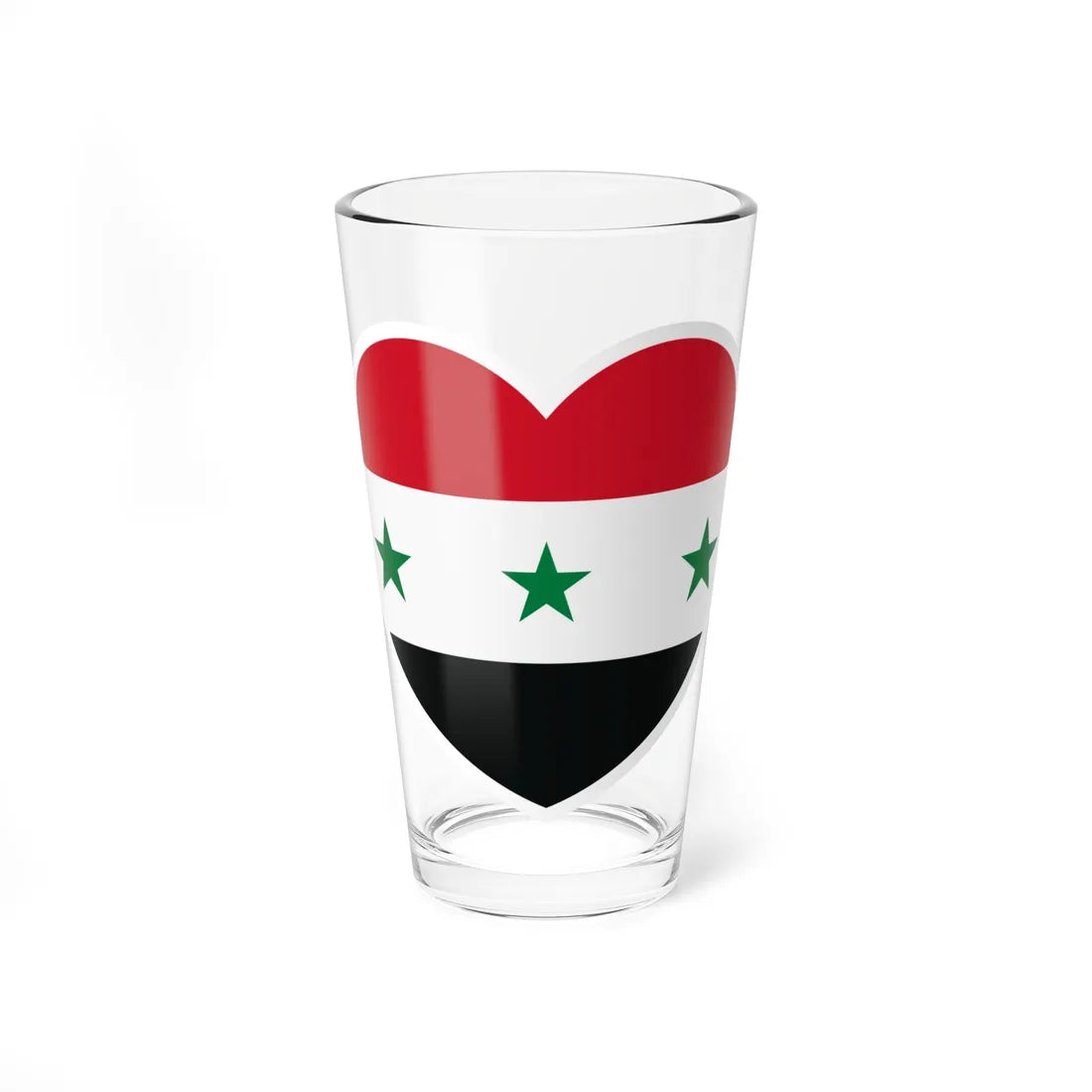 Iraq 1963-1991 and Syria 1963-1972 flag heart white (Iraq) Pint Glass 16oz 16oz - Go Mug Yourself