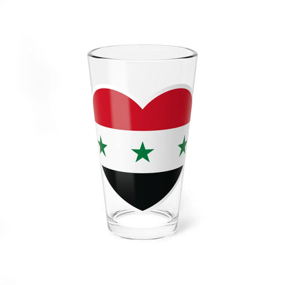 Iraq 1963-1991 and Syria 1963-1972 flag heart white (Iraq) Pint Glass 16oz 16oz - Go Mug Yourself