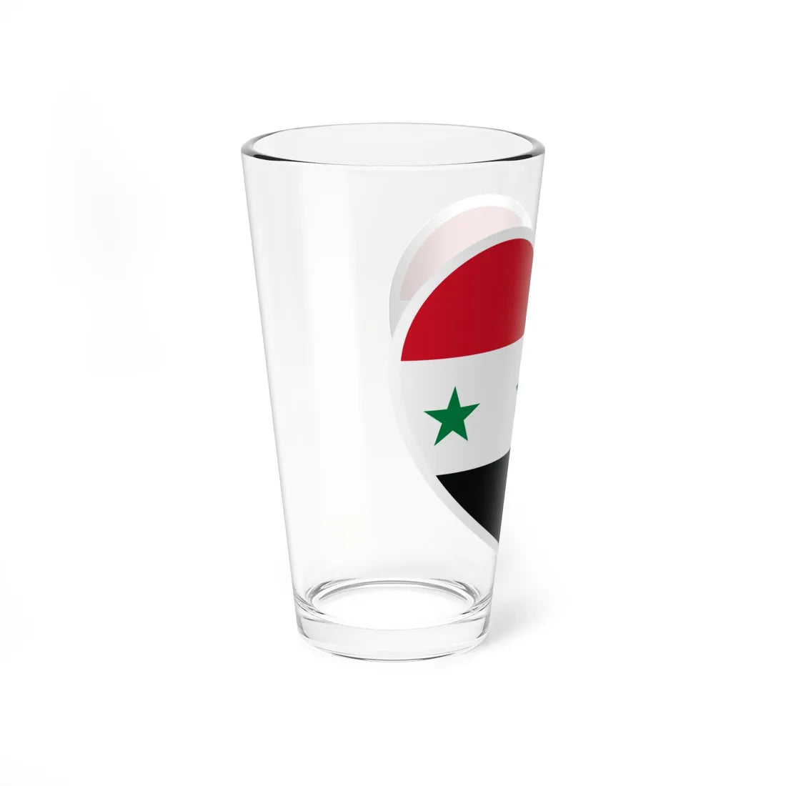 Iraq 1963-1991 and Syria 1963-1972 flag heart white (Iraq) Pint Glass 16oz - Go Mug Yourself
