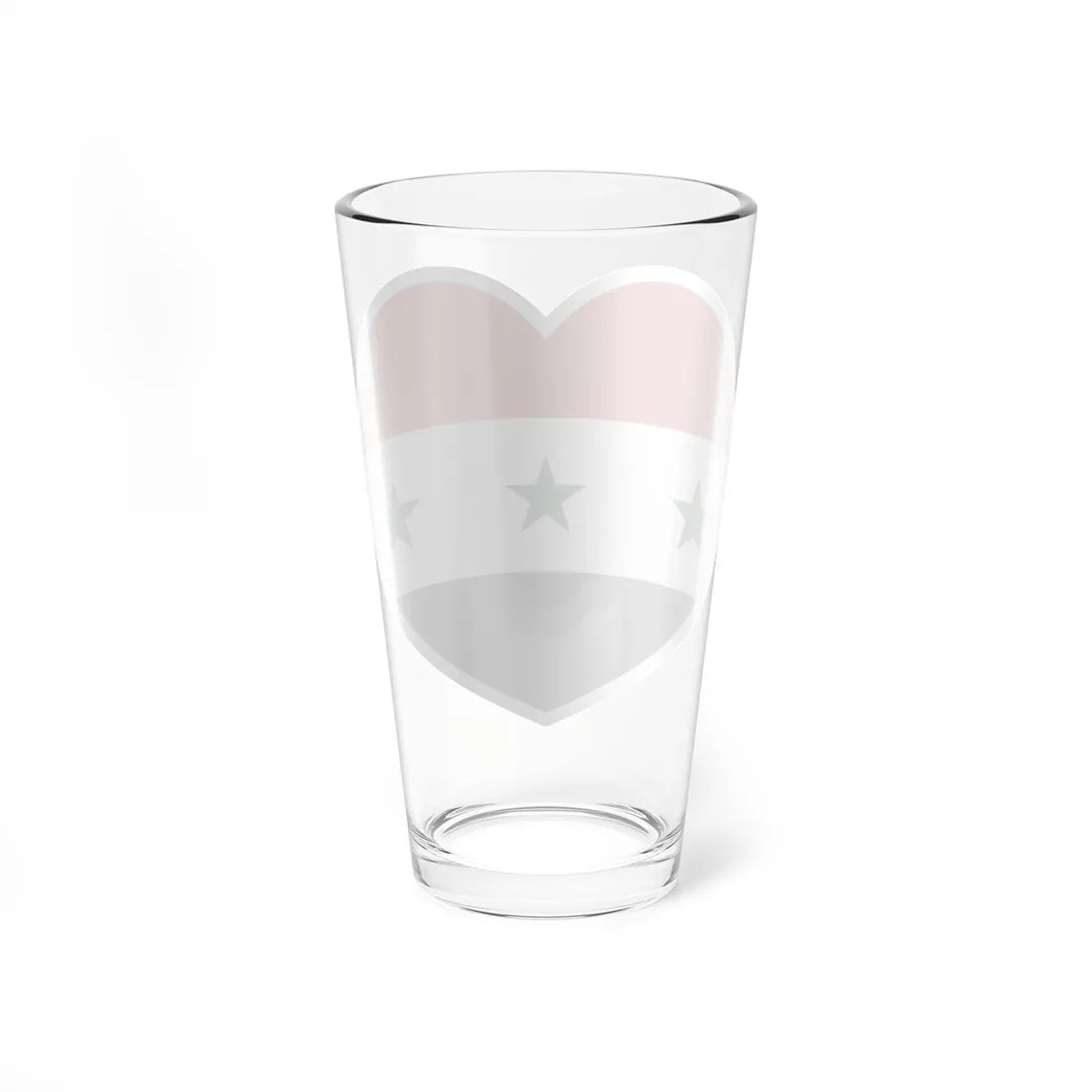 Iraq 1963-1991 and Syria 1963-1972 flag heart white (Iraq) Pint Glass 16oz - Go Mug Yourself