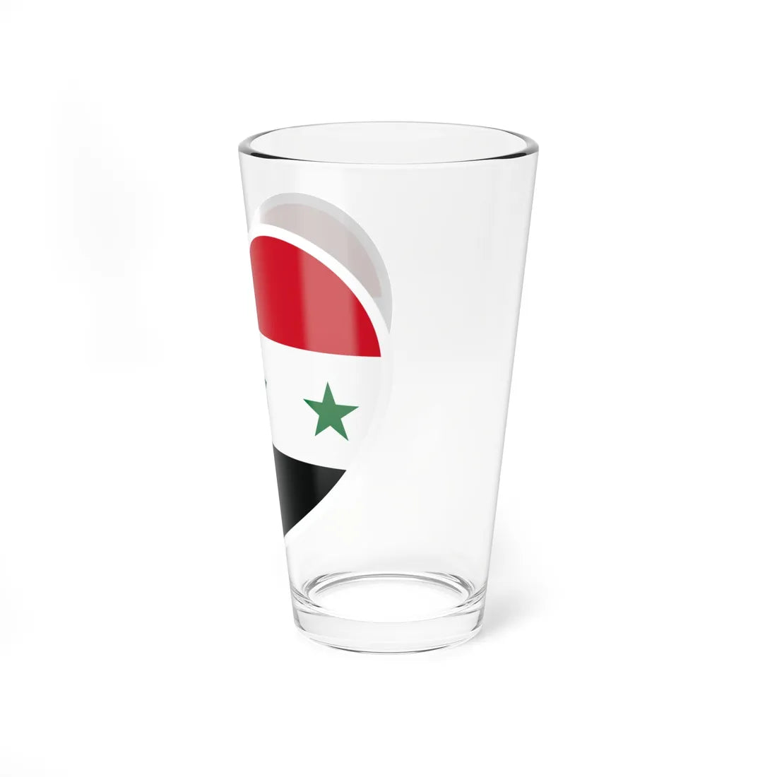 Iraq 1963-1991 and Syria 1963-1972 flag heart white (Iraq) Pint Glass 16oz - Go Mug Yourself