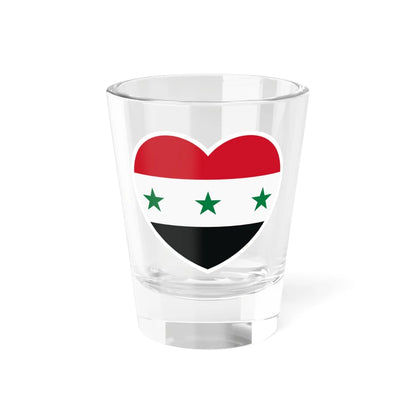 Iraq 1963-1991 and Syria 1963-1972 flag heart white (Iraq) Shot Glass 1.5oz 1.5oz - Go Mug Yourself