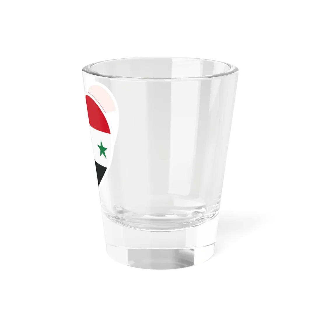 Iraq 1963-1991 and Syria 1963-1972 flag heart white (Iraq) Shot Glass 1.5oz - Go Mug Yourself