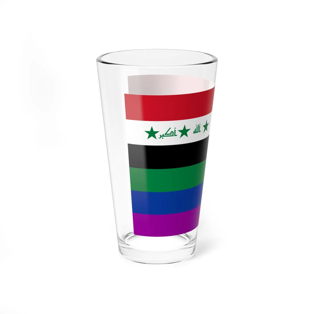 Iraq Rainbow Flag 2004-2008 (Iraq) Pint Glass 16oz - Go Mug Yourself